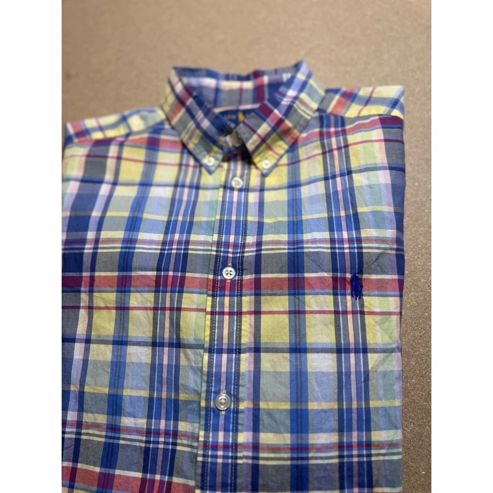 Ralph Lauren Kids Plaid Short Sleeve Button Down Shirt - XL (18-20)‎ NWT $89